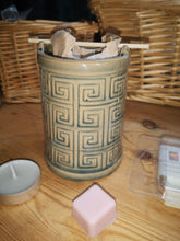 Chinese themed ceramic tower & cauldron, burner, for melts or oils